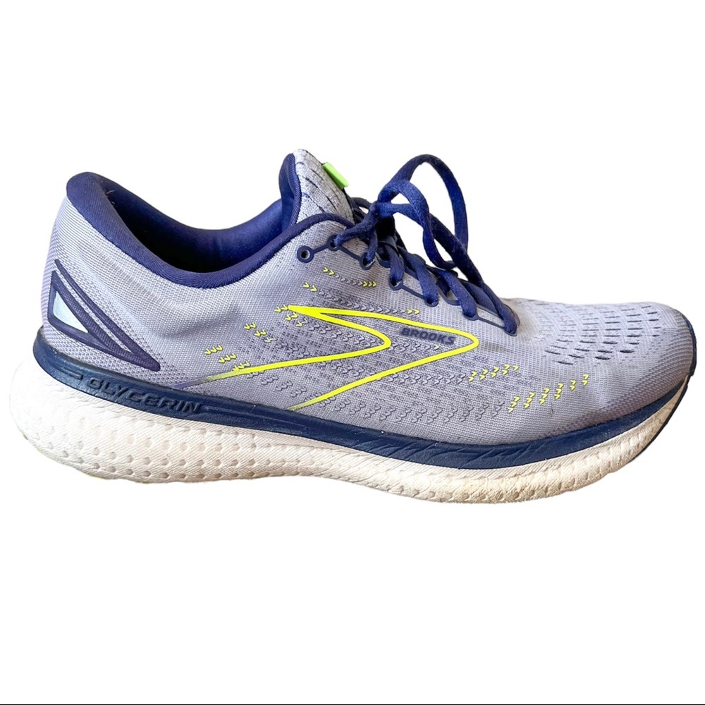 Brooks Tennis Shoes, Glycerin 19, size 10, Lavendar, Blue, Neon Yellow